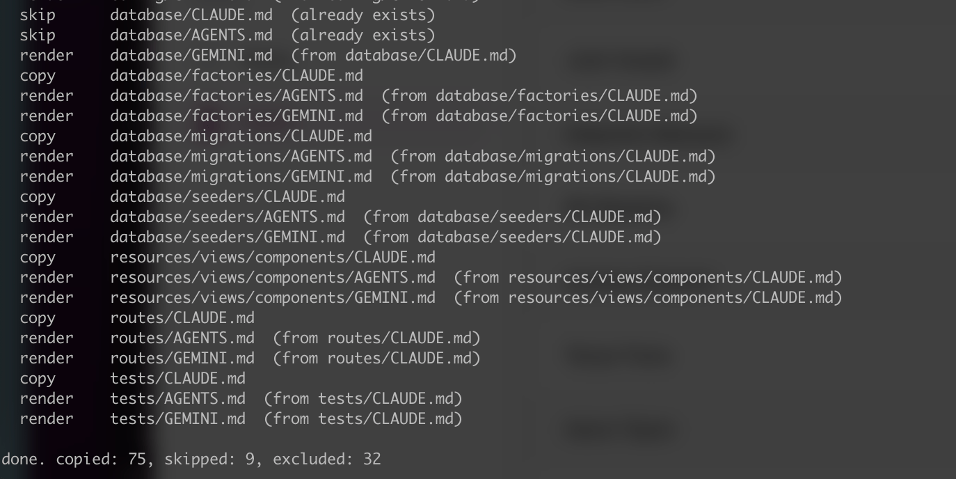   Sample installation output  