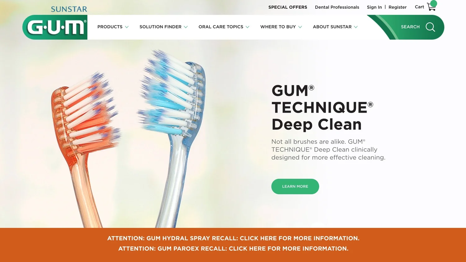 GUM Brand screenshot